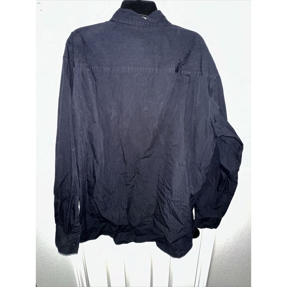 Chaps Button Up Shirt Men's Size XL Long Sleeve Black Patch Logo - Picture 4 of 4